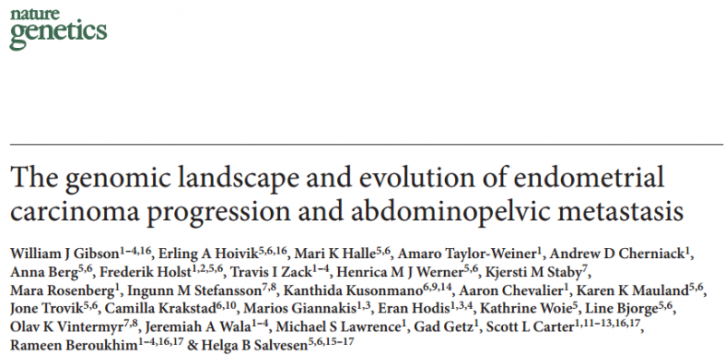  子宫内膜癌进展和盆腔转移基因组图谱进化研究 