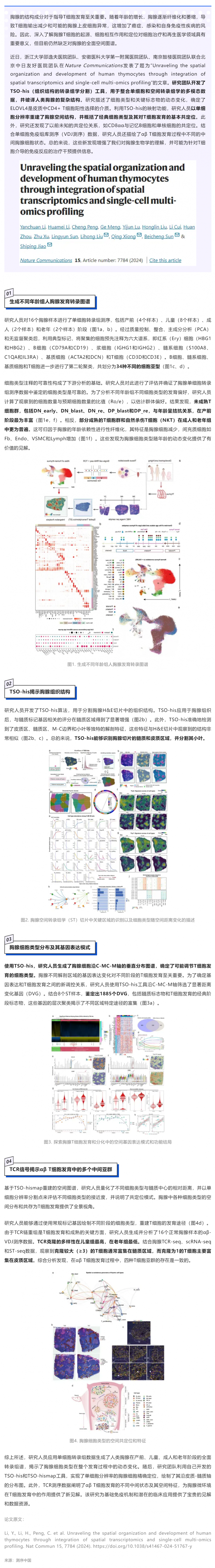 Nat Commun| 空间转录组学和单细胞多组学整合分析构建人类胸腺细胞发育空间图谱